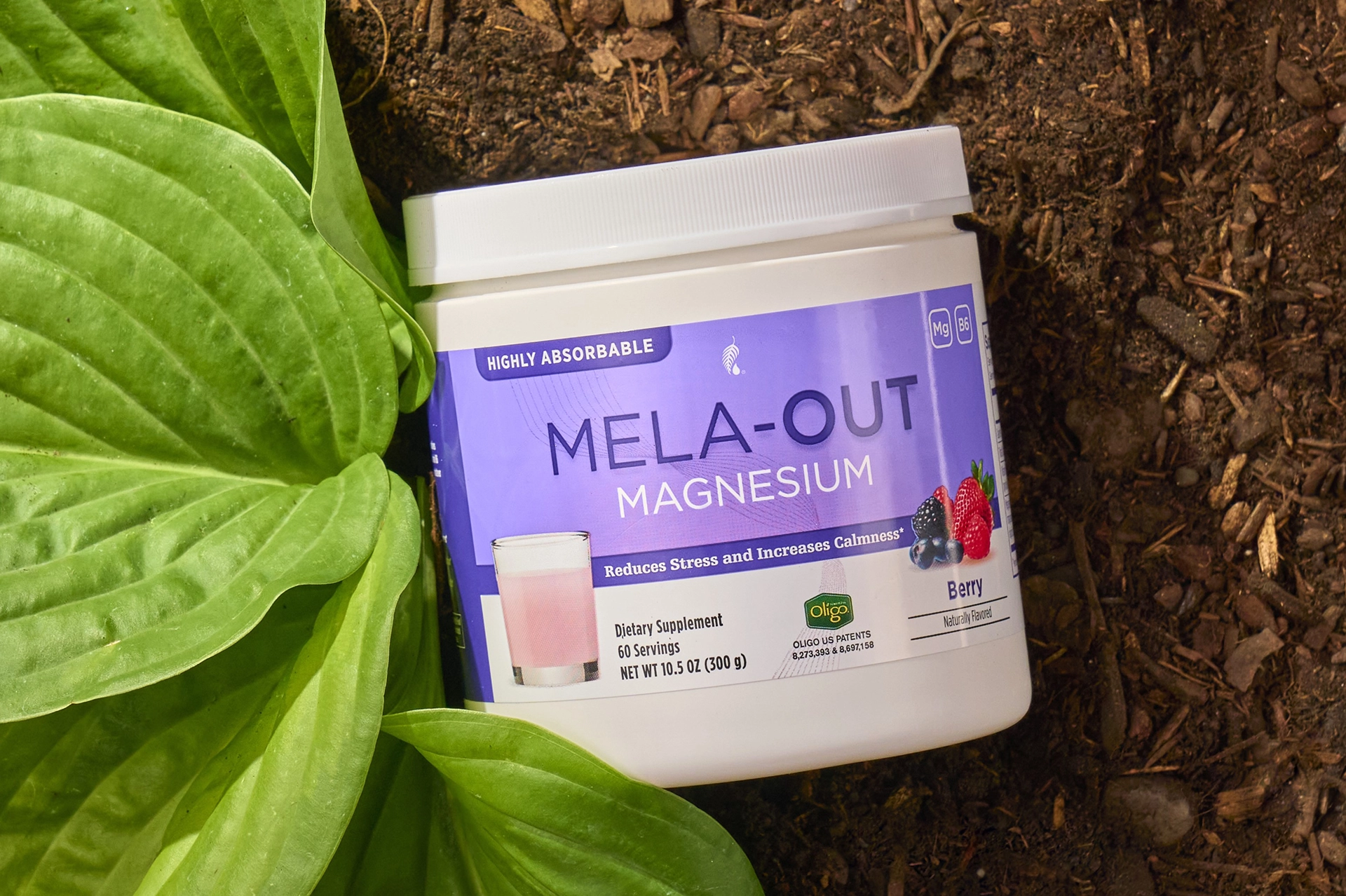 A canister of Melaleuca’s Mela-Out magnesium supplement.